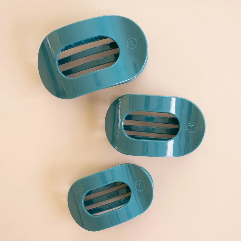 Teleties | Teal with It | Flat Round Clip | Assorted Sizes