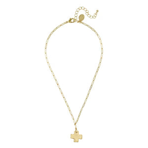 Gold Cross Paperclip Necklace