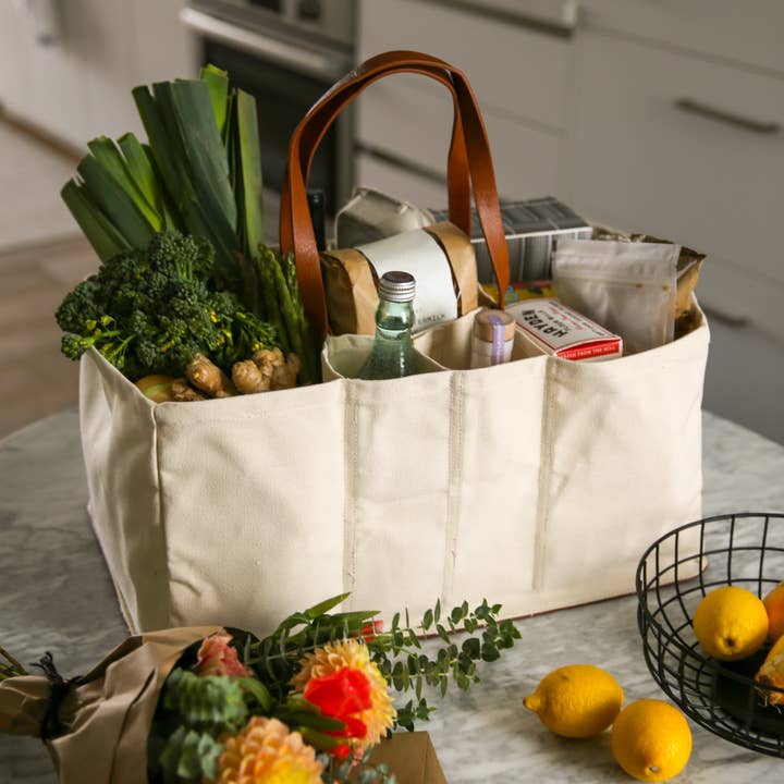 Heavy Canvas Grocery Tote | Natural
