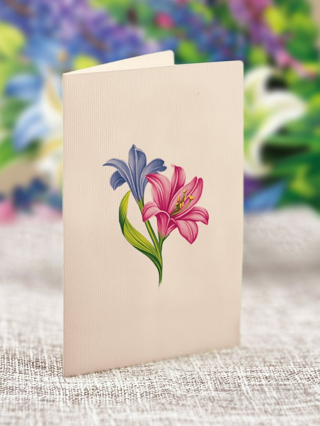 Mini Pop-Up Greeting Cards | Lilies & Lupines