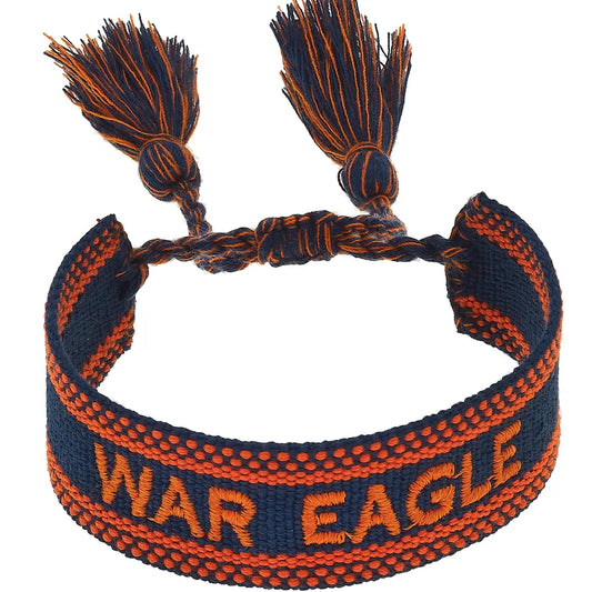 Auburn Tigers Woven Tassel Bracelet