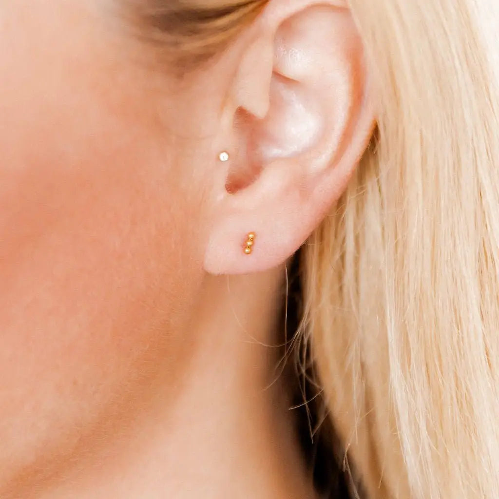 Screwback Stud Earrings | Micro Tally Gold
