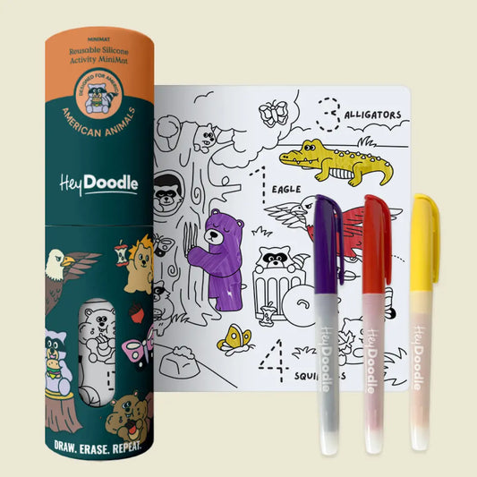 Mini Coloring & Doodle Mat | American Animals