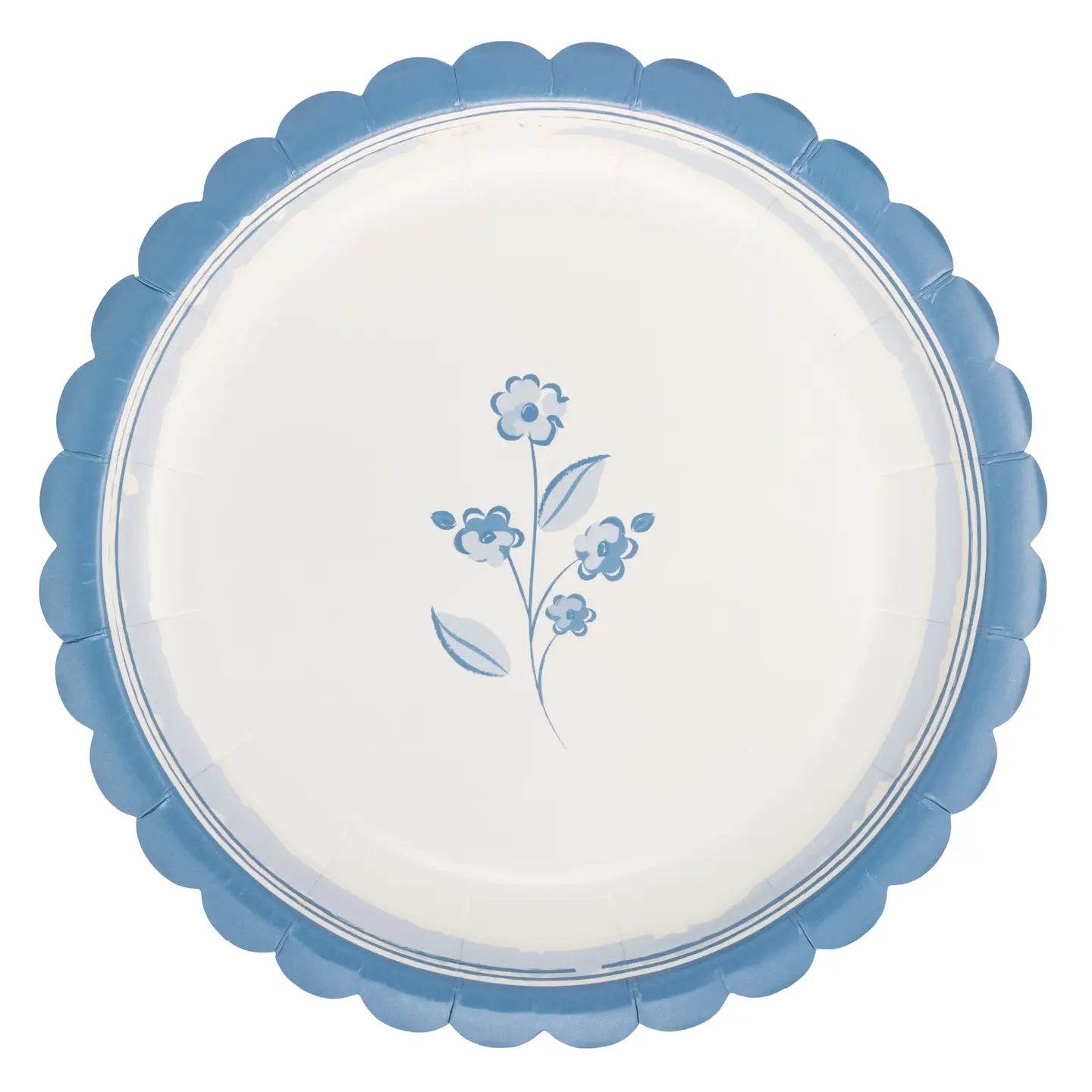 Round Blue Flower 8" Plate