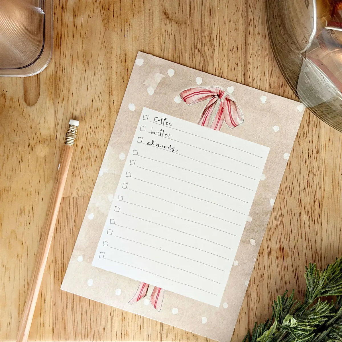 Christmas Checklist Notepad | Pink Bow