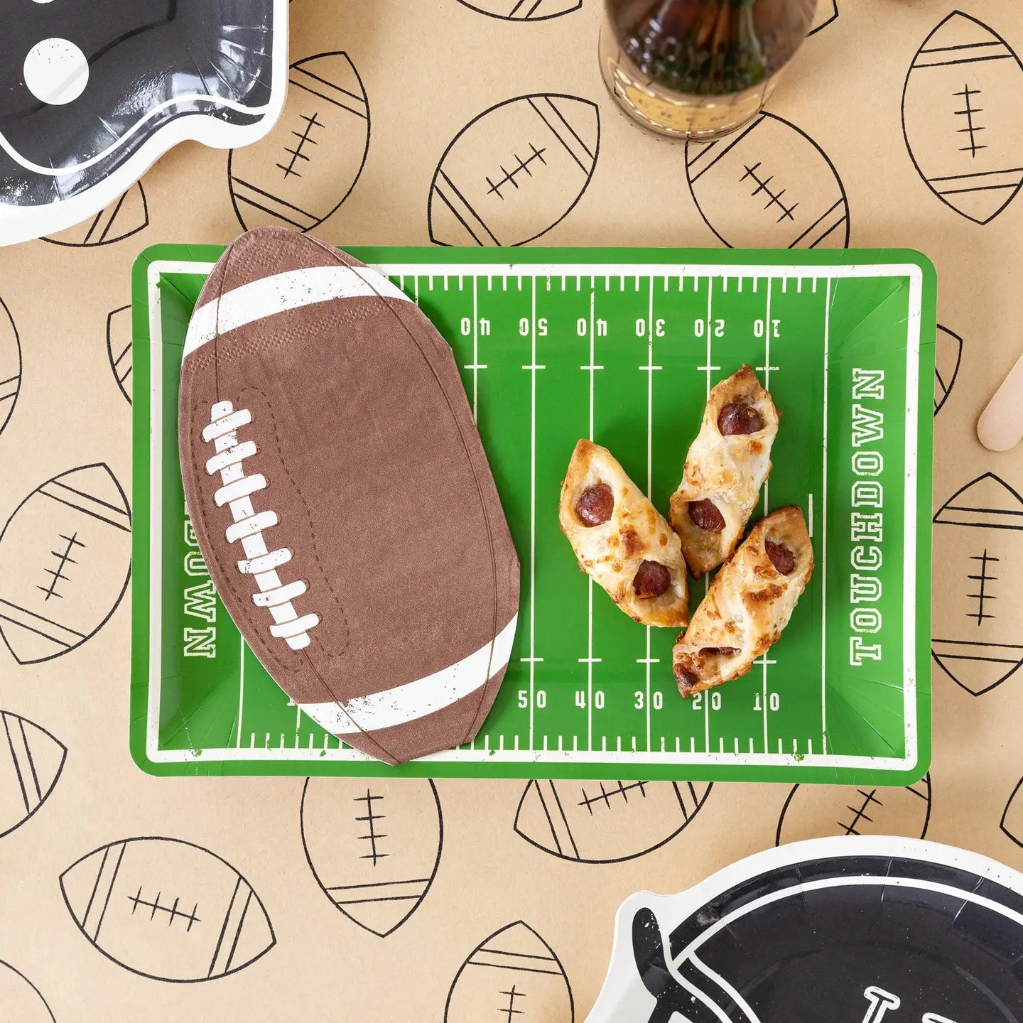 Football Field Shaped Paper Plates