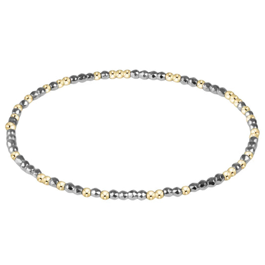 Hope Unwritten Bright Silver Faceted Hematite 2mm Bead Bracelet