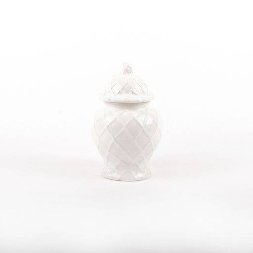 White Textured Ginger Jar | Small
