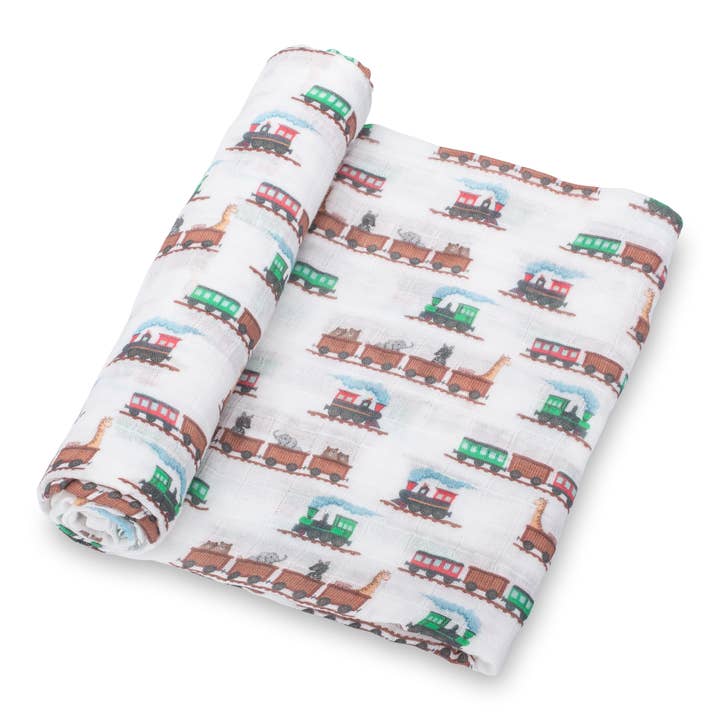 Muslin Swaddle Blanket | Choo Choo