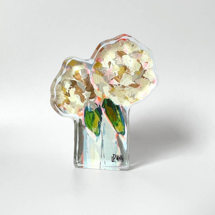 Large Acrylic Bloom Block | Two Hydrangea
