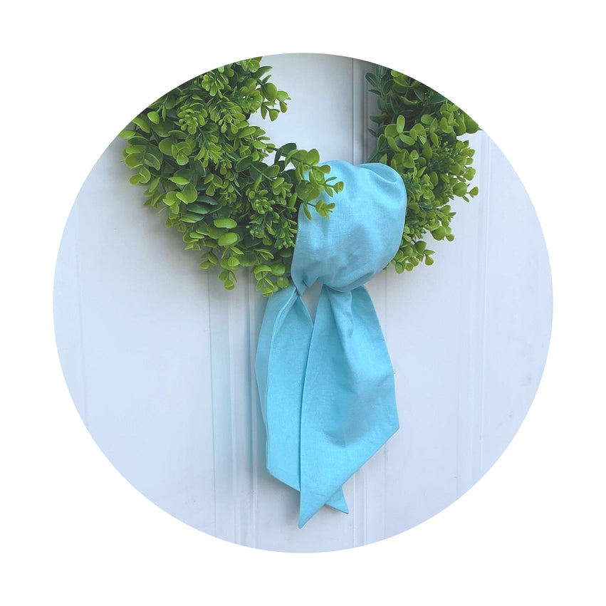 Linen Sash | Aqua