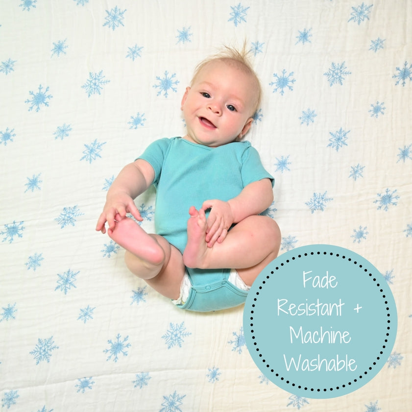 Muslin Swaddle Blanket | Snowflakes