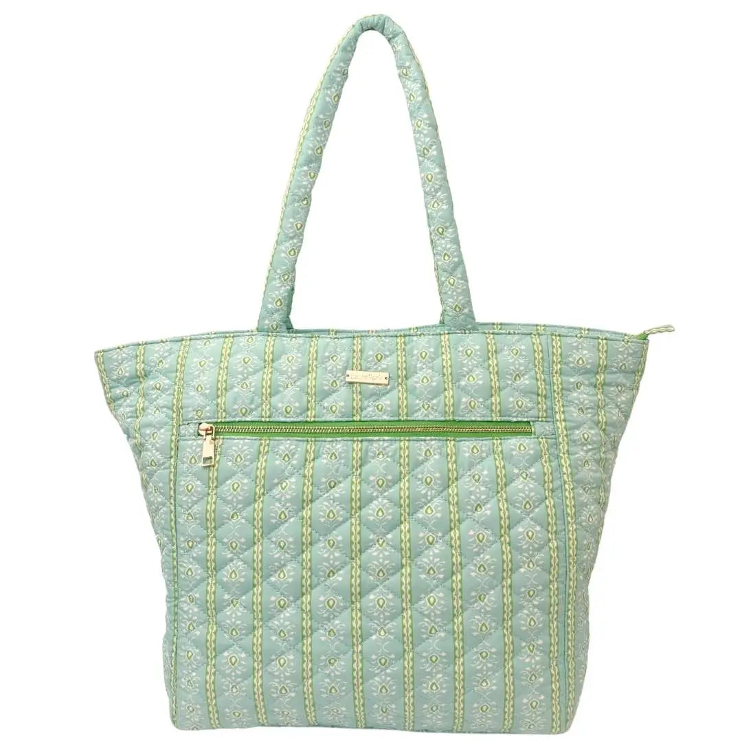 Quilted Tote Bag | Rosemary Stripe Blue