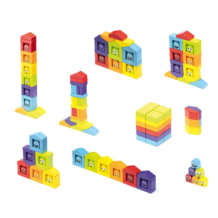 Cubika | Wooden Construction Set | Colorful Houses