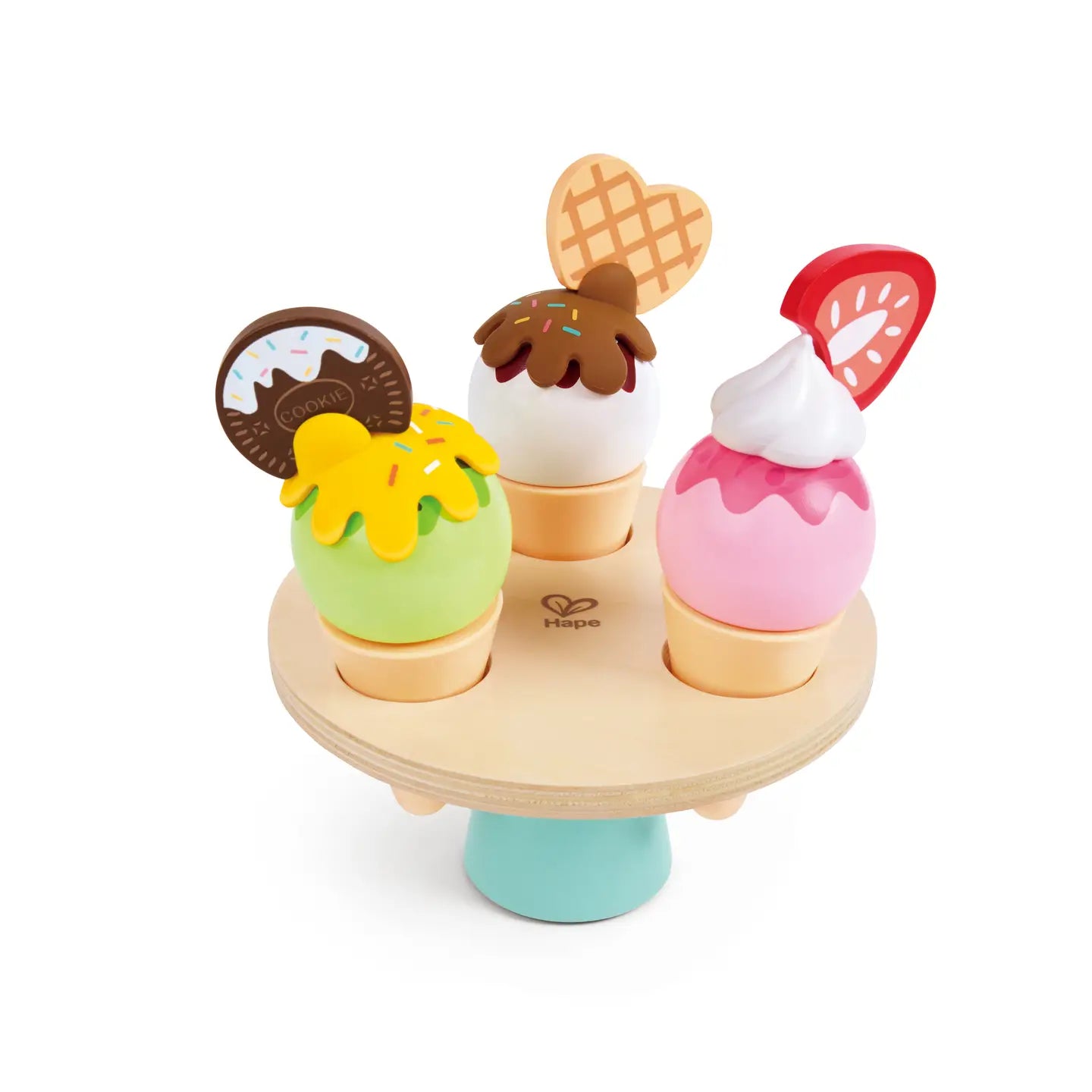 Wooden Ice Cream Parlor Play Set with Cones & Scoop