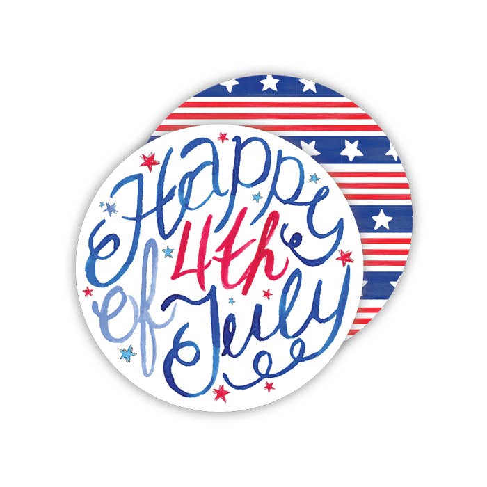 Handpainted Round Coasters | 4th of July