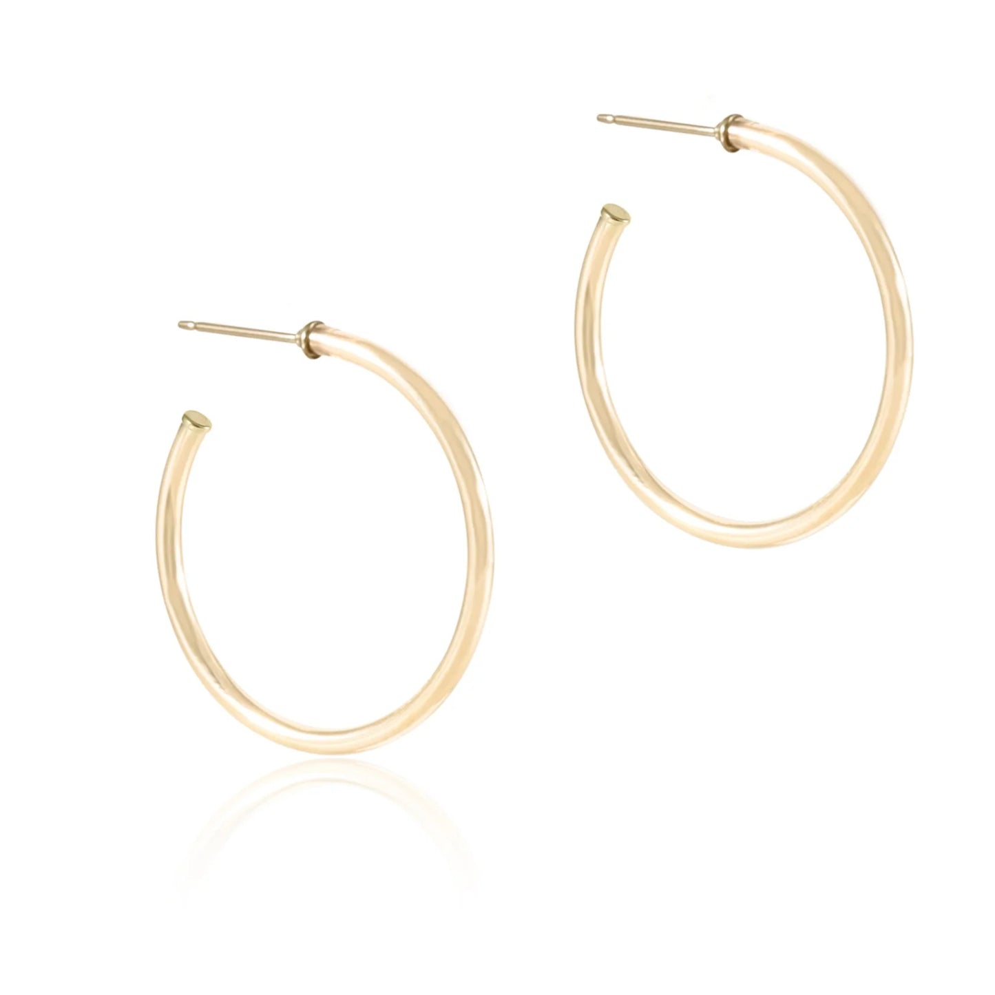 Round Gold 1.75" Post Hoop - 2mm - Smooth