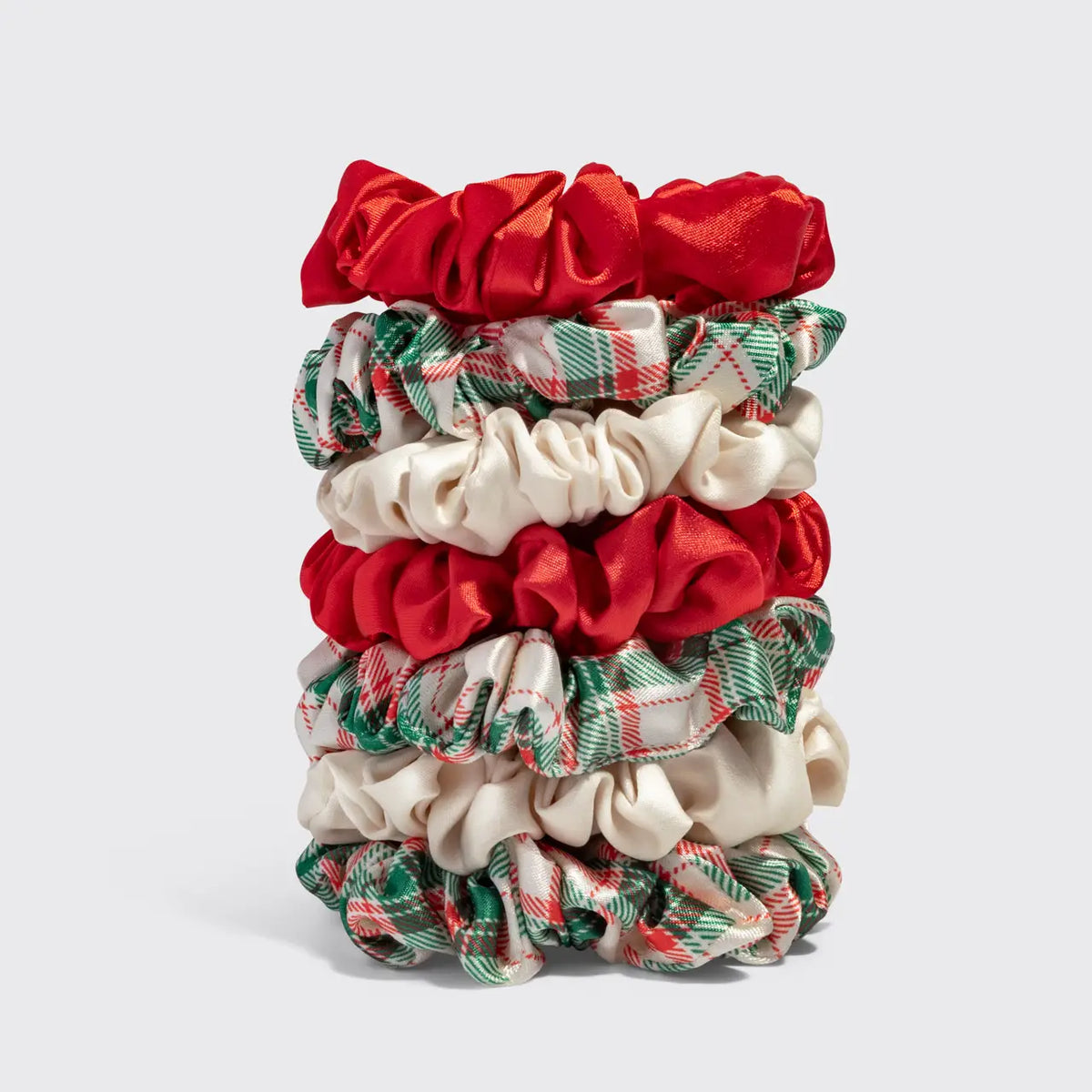 Holiday Ruched Satin Scrunchies