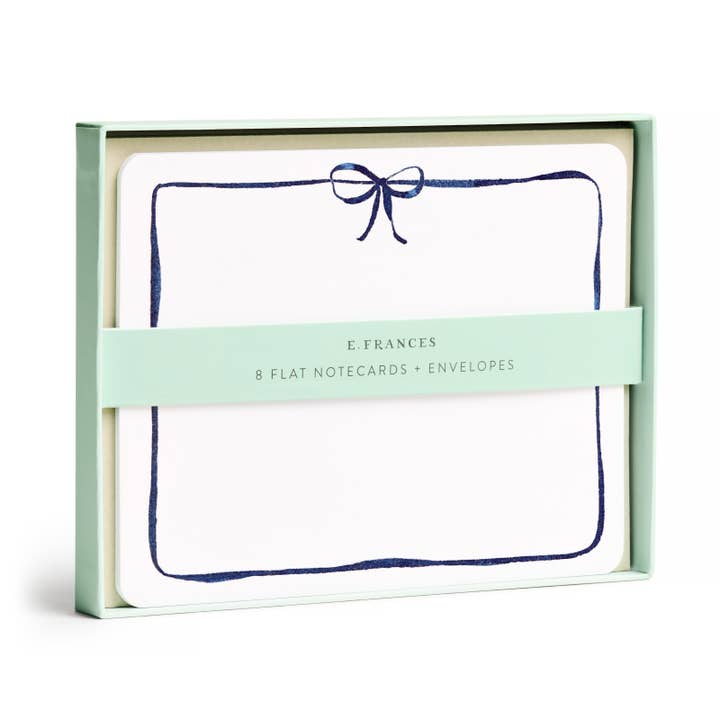 Boxed Flat Notecards | Navy Bow