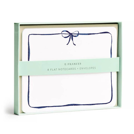 Boxed Flat Notecards | Navy Bow