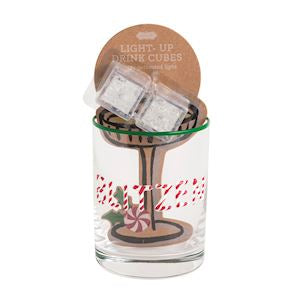 Glass & Light-Up Drink Cube Set | Blitzen