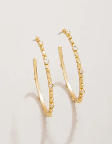 Bristol Hoop Earrings 45mm White Opal