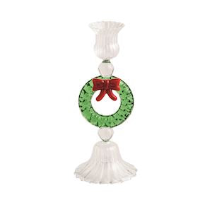 Wreath Glass Taper Holder