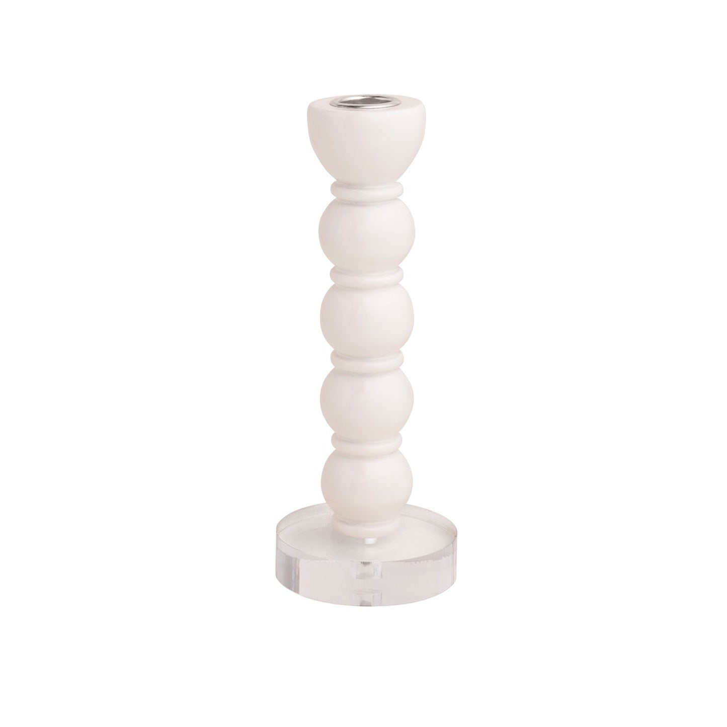 Medium White Resin Taper Holder