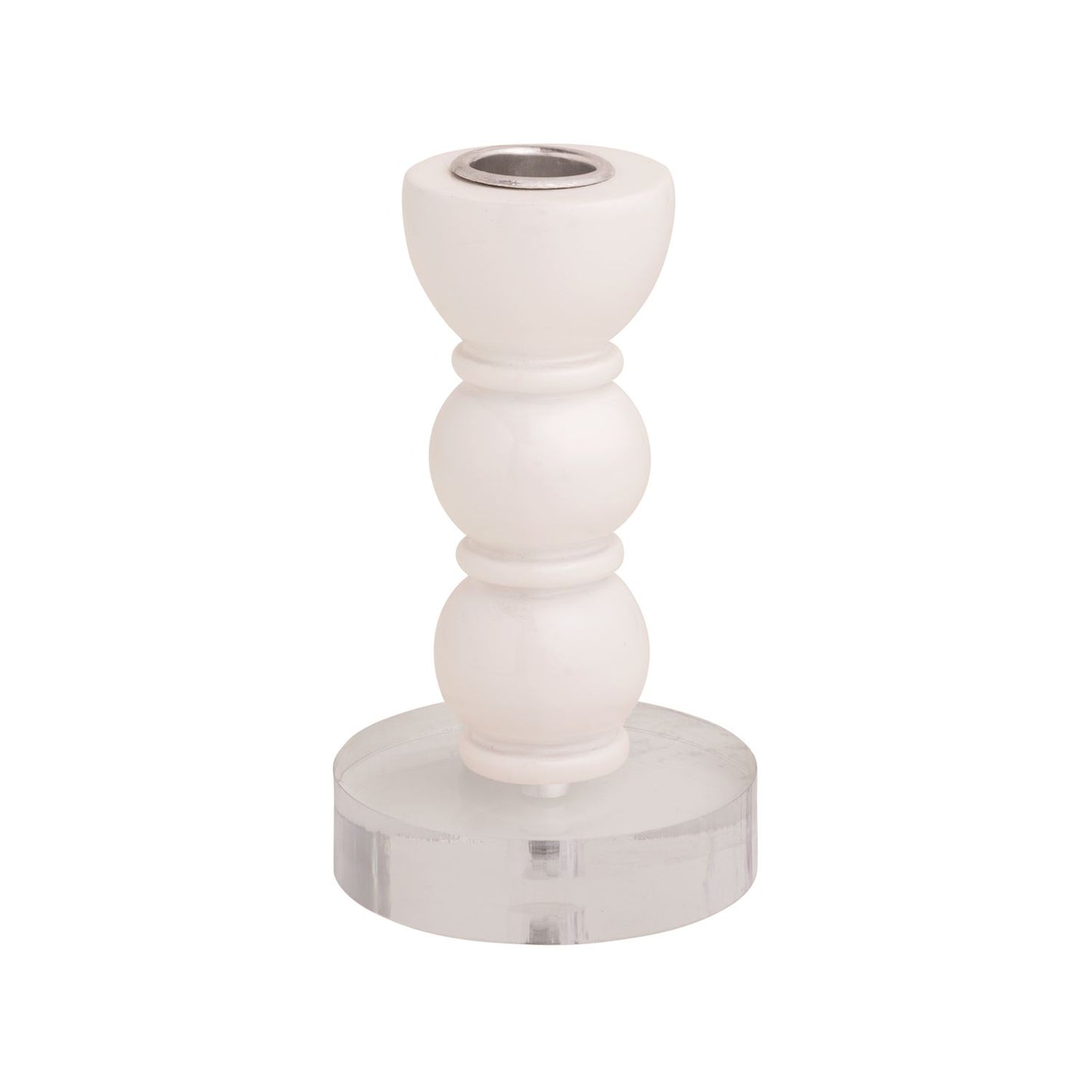 Small White Resin Taper Holder