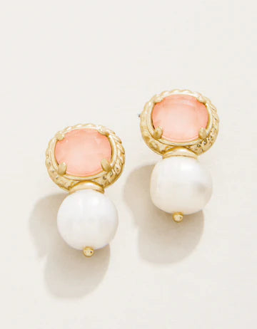 Karina Pearl Stud Earrings Peach