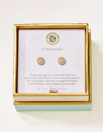 SLV Stud Earrings Stronger/Pave Disk