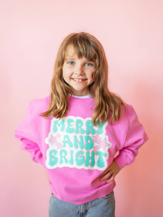 Berry Pink Merry & Bright Sweatshirt | Youth