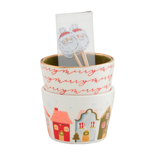 Christmas Tidbit & Toothpick Set | Merry