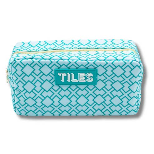 Premium Mahjong Tile Bag | Green Geometric