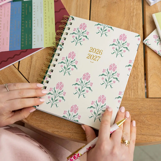 2026-2027 Small Softcover Weekly Simplified Planner | Blush Botanical