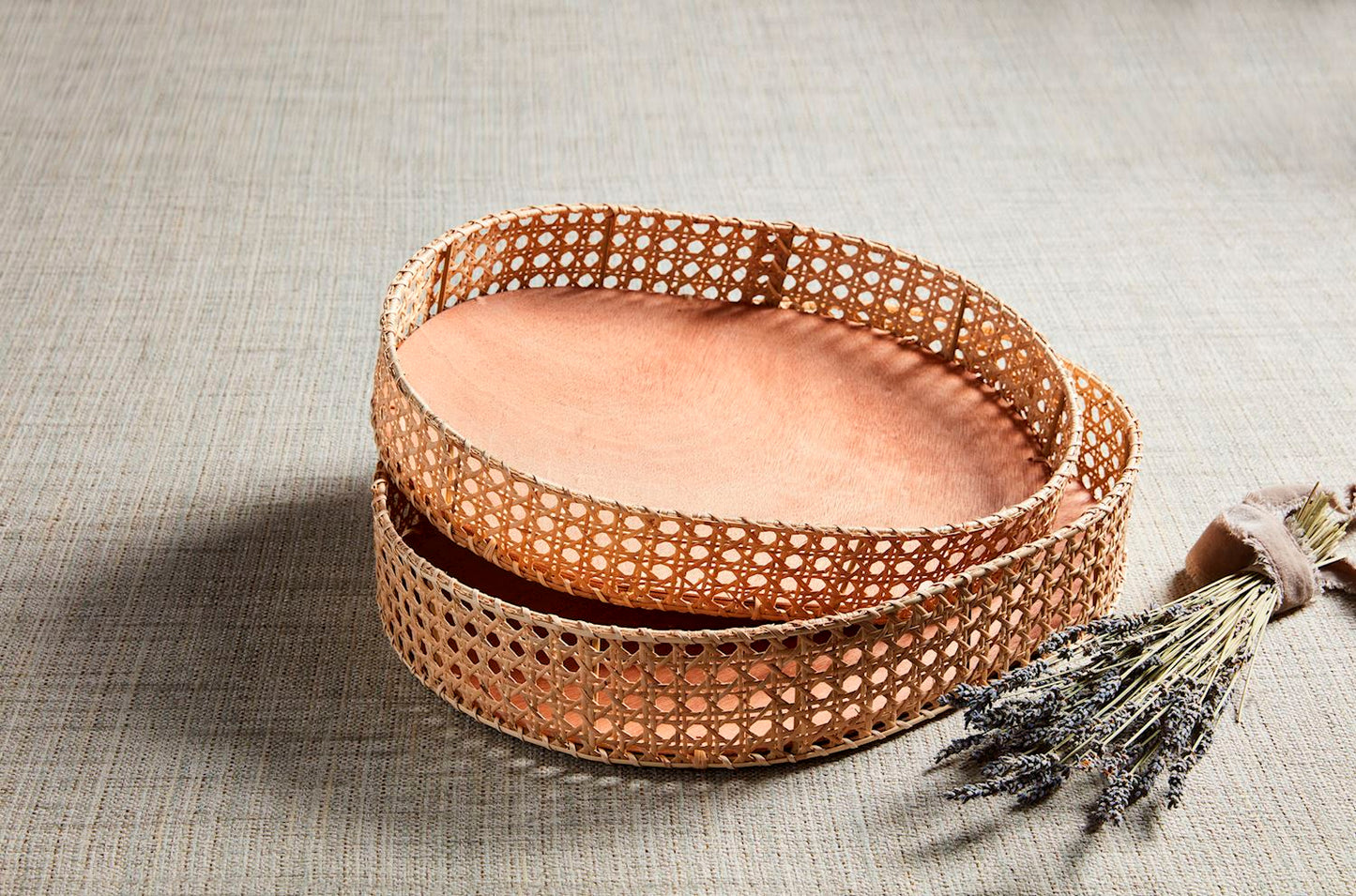 Cane Tray Set