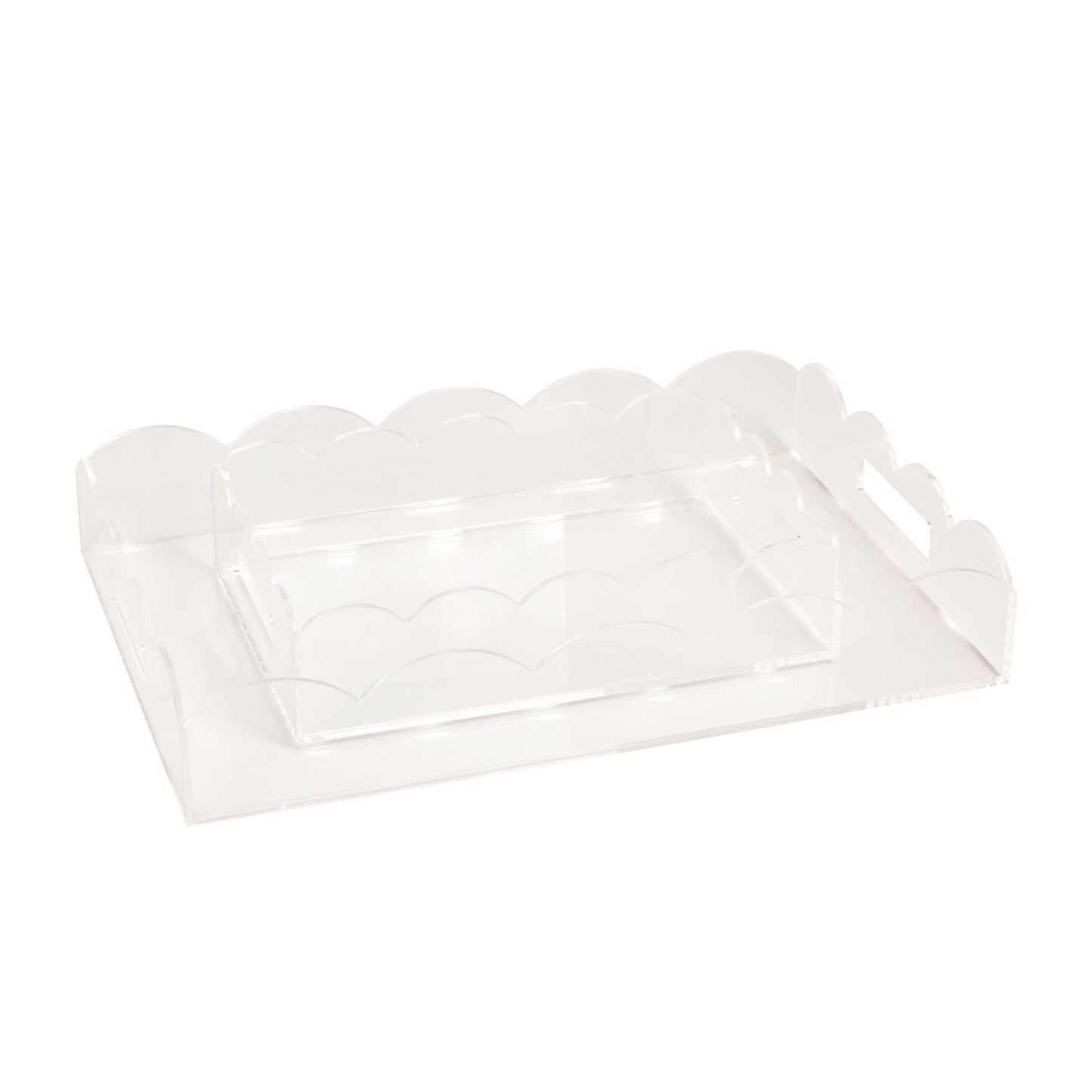 Scallop Lucite Tray Set
