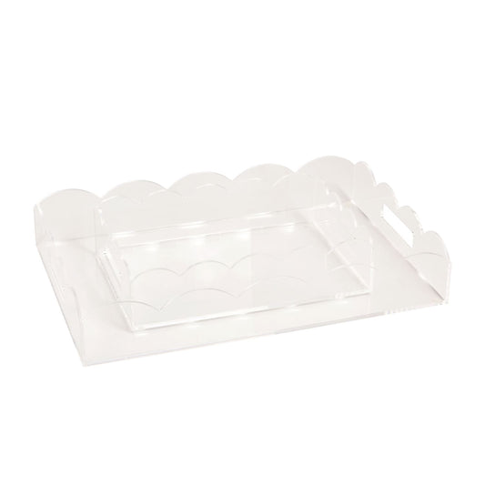 Scallop Lucite Tray Set
