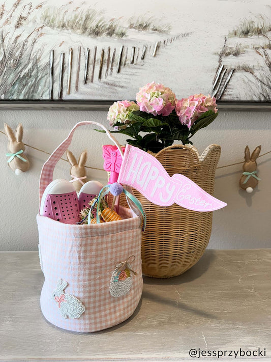Pink Easter Beaded Bucket