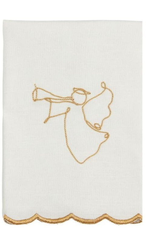 Gold Christmas Scallop Towel | Angel