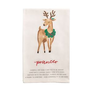 Prancer Reindeer Poem Towel