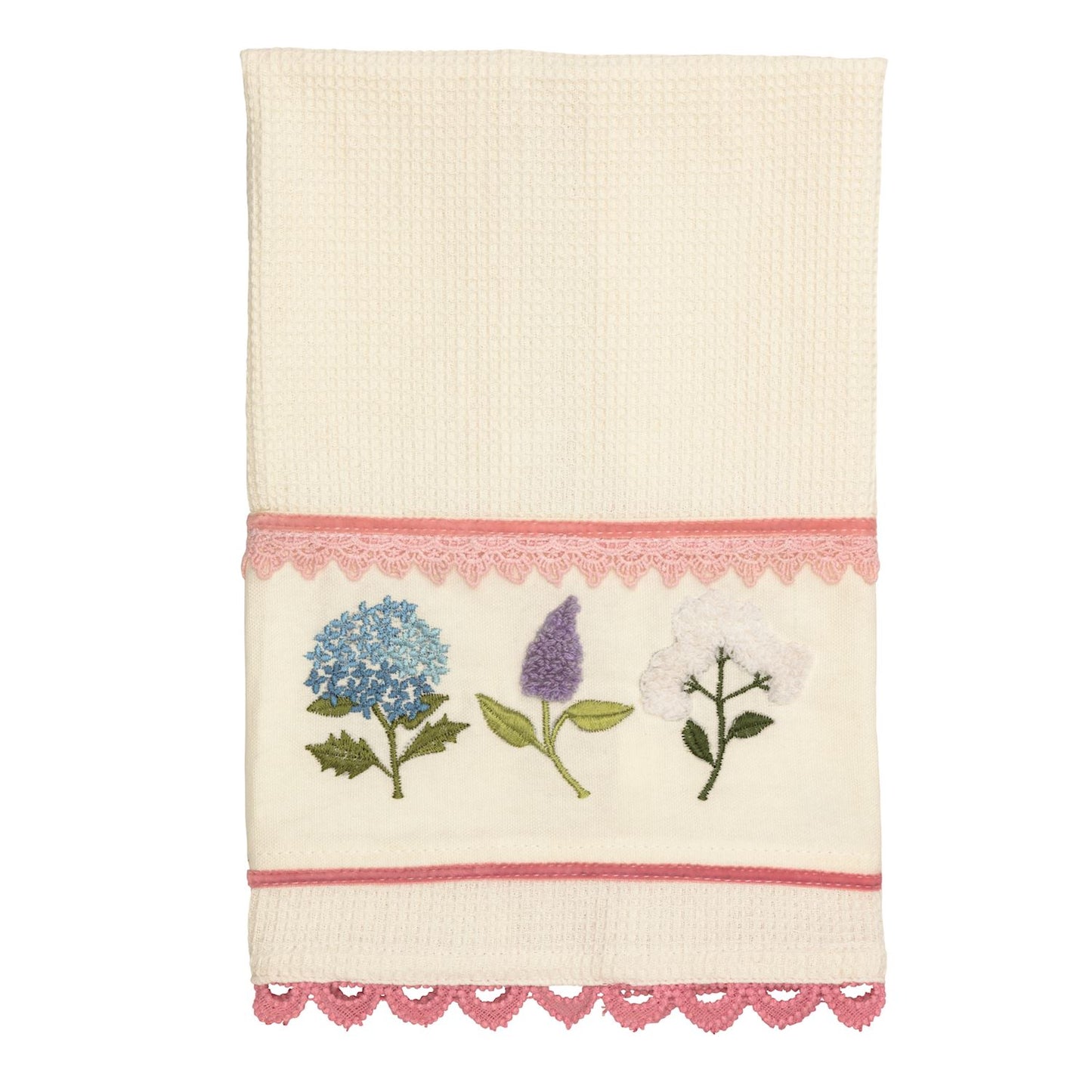 Multi Floral Embroidered Waffle Towel