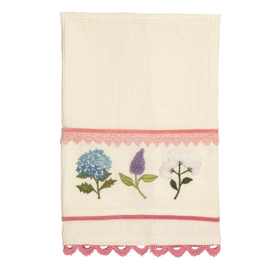 Multi Floral Embroidered Waffle Towel