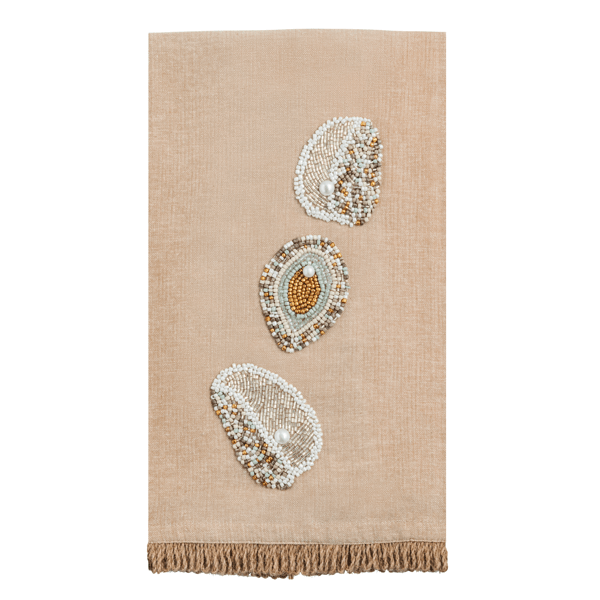 Chambray Beaded Oyster Towel
