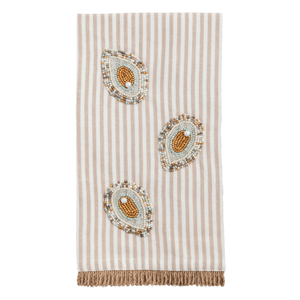 Taupe Beaded Oyster Towel