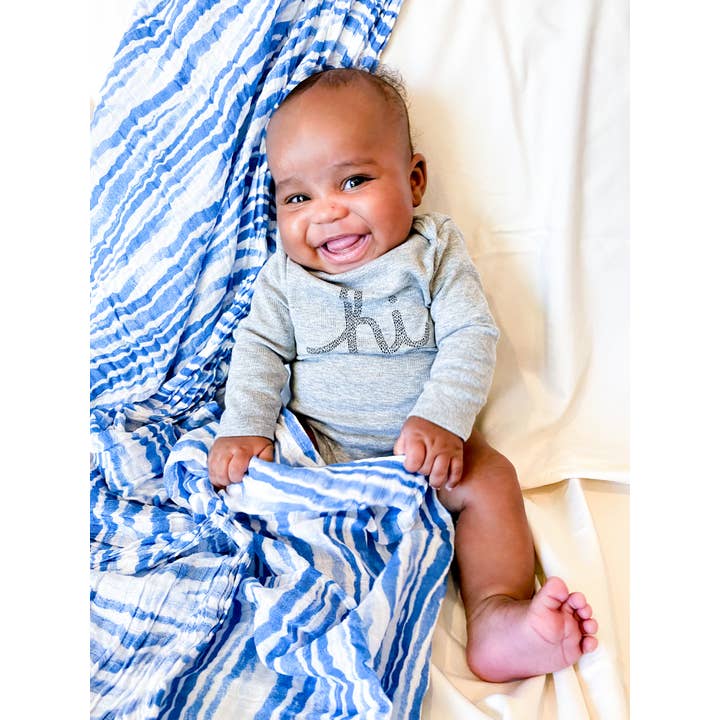 Muslin Swaddle Blanket | Waving At You