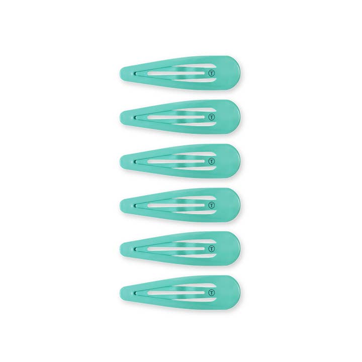 Teleties | Snap Clip | 6 Count | Totally Turquoise