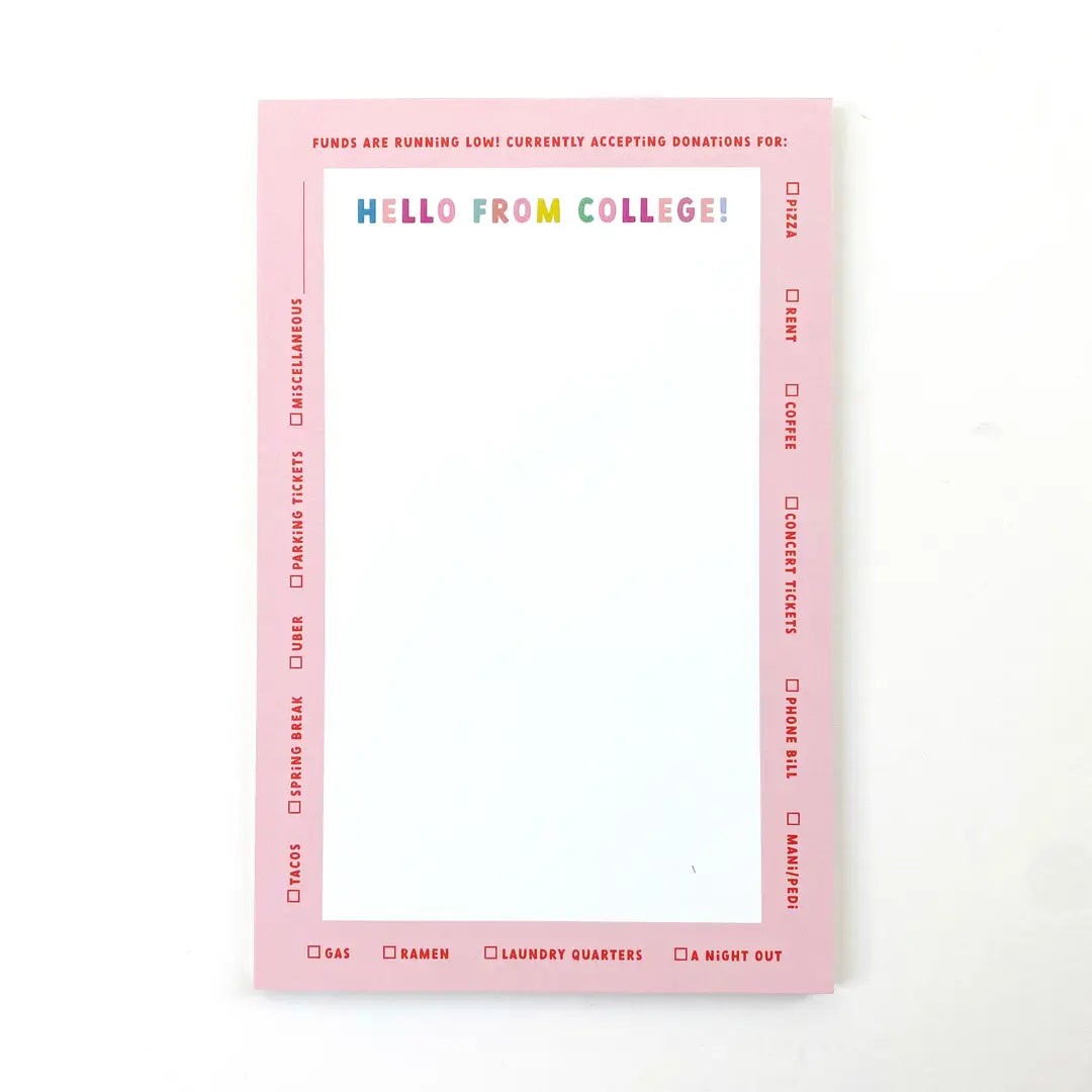 Funds Are Running Low! College Notepad