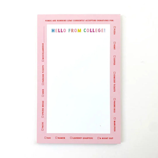 Funds Are Running Low! College Notepad