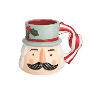 Blue Hat Nutcracker Candy Handle Mug